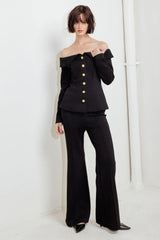 MODERN FLOW BLACK WOVEN PANTS - Flying Tomato - Flyclothing LLC