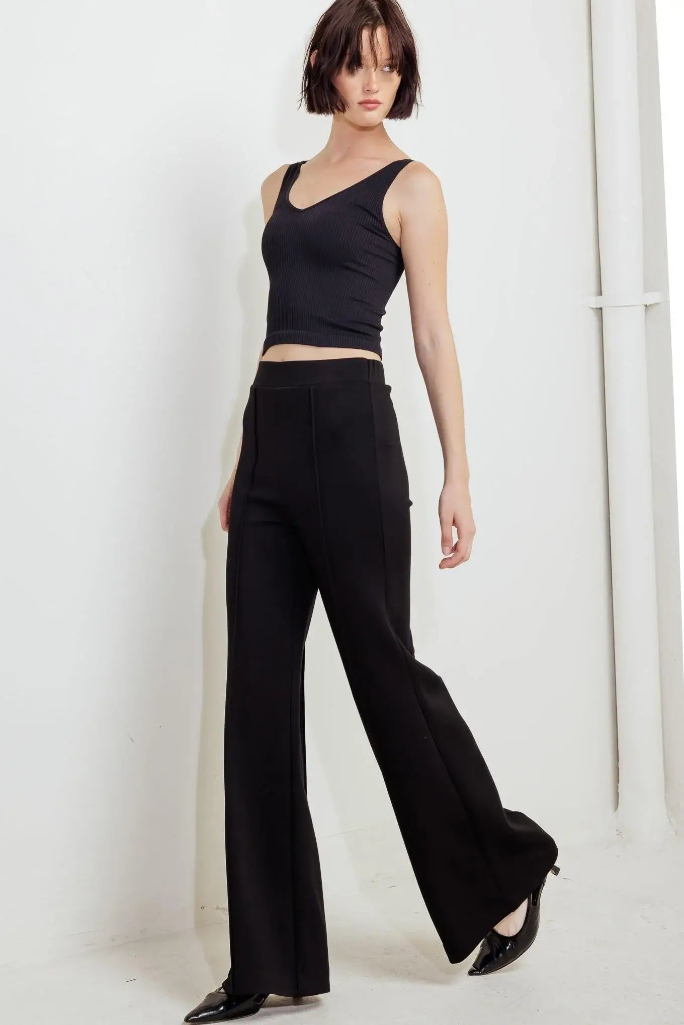 MODERN FLOW BLACK WOVEN PANTS - Flying Tomato - Flyclothing LLC