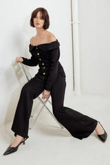 MODERN FLOW BLACK WOVEN PANTS - Flying Tomato - Flyclothing LLC