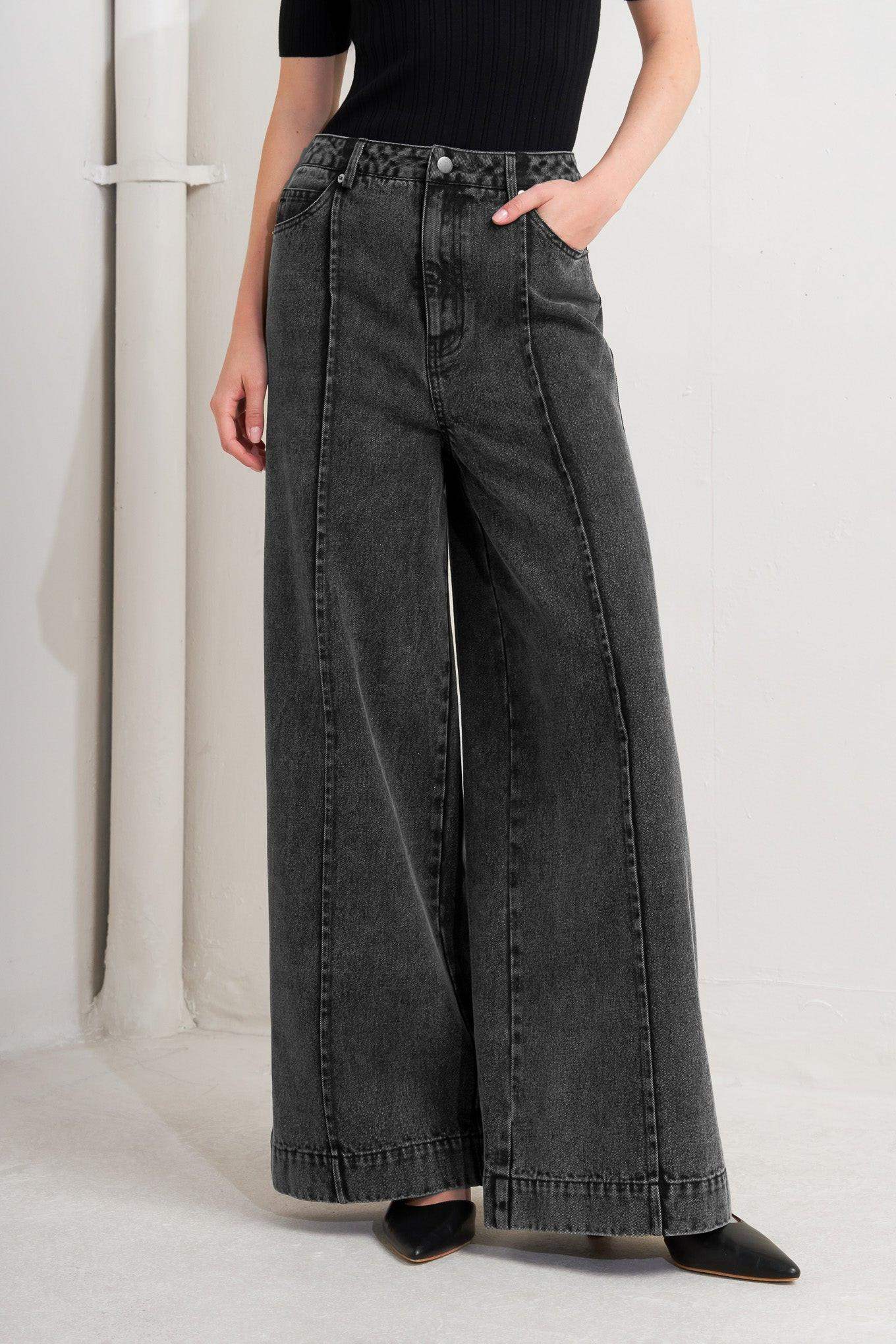 GRAPHITE MUSE DENIM PANTS - Flying Tomato - Flyclothing LLC