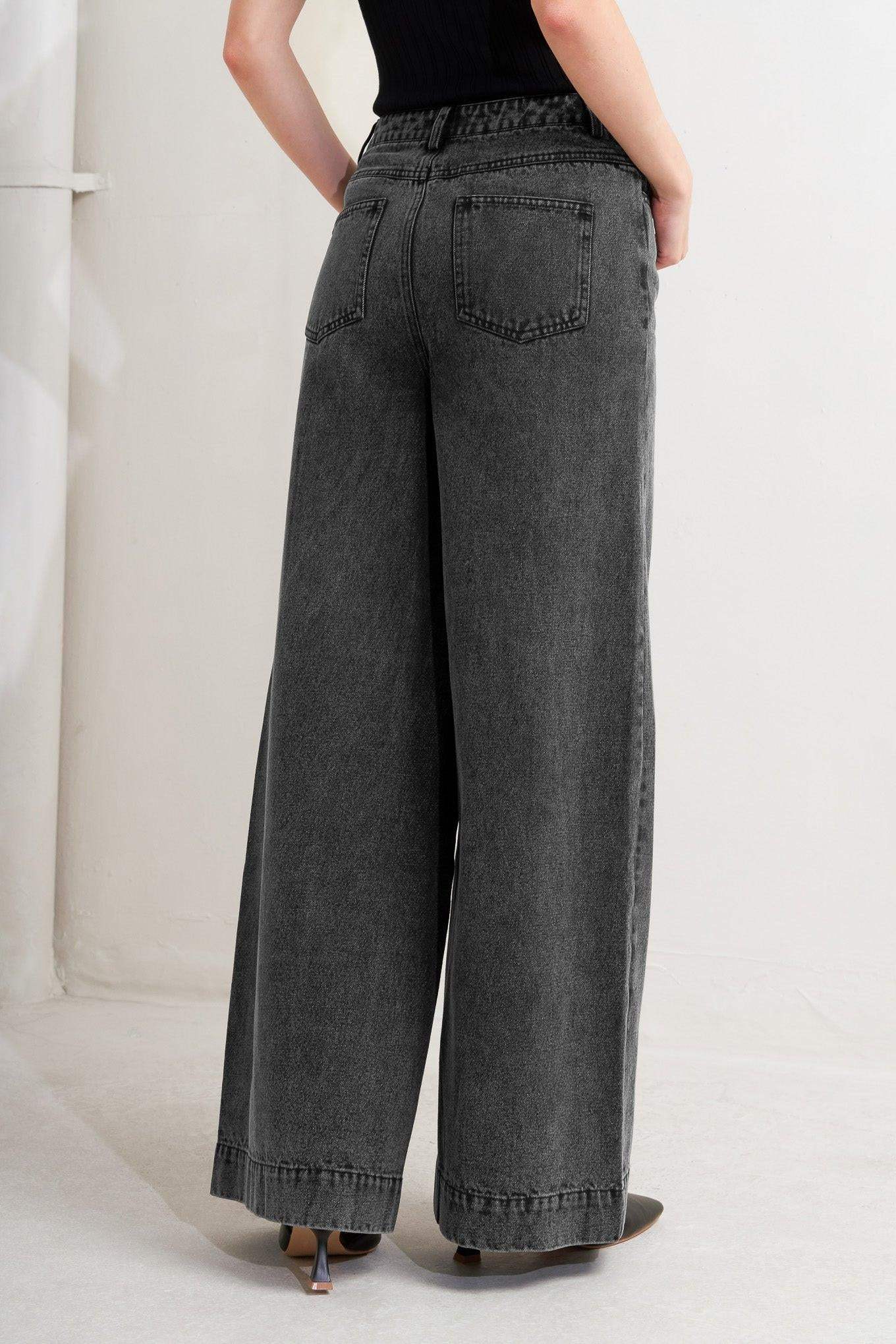 GRAPHITE MUSE DENIM PANTS - Flying Tomato - Flyclothing LLC