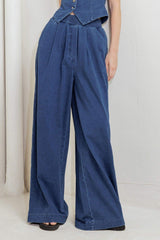URBAN INDIGO FRENCH TERRY DENIM PANTS - Flying Tomato - Flyclothing LLC