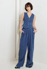 URBAN INDIGO FRENCH TERRY DENIM PANTS - Flying Tomato - Flyclothing LLC