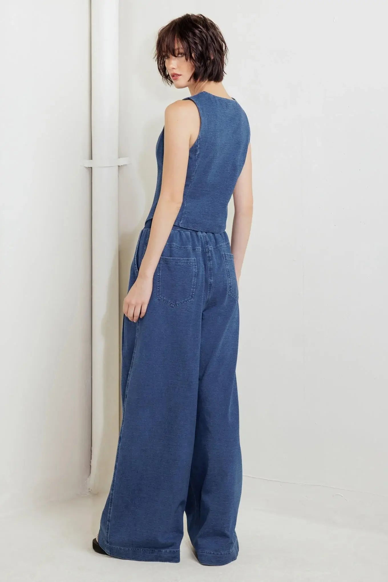URBAN INDIGO FRENCH TERRY DENIM PANTS - Flying Tomato - Flyclothing LLC