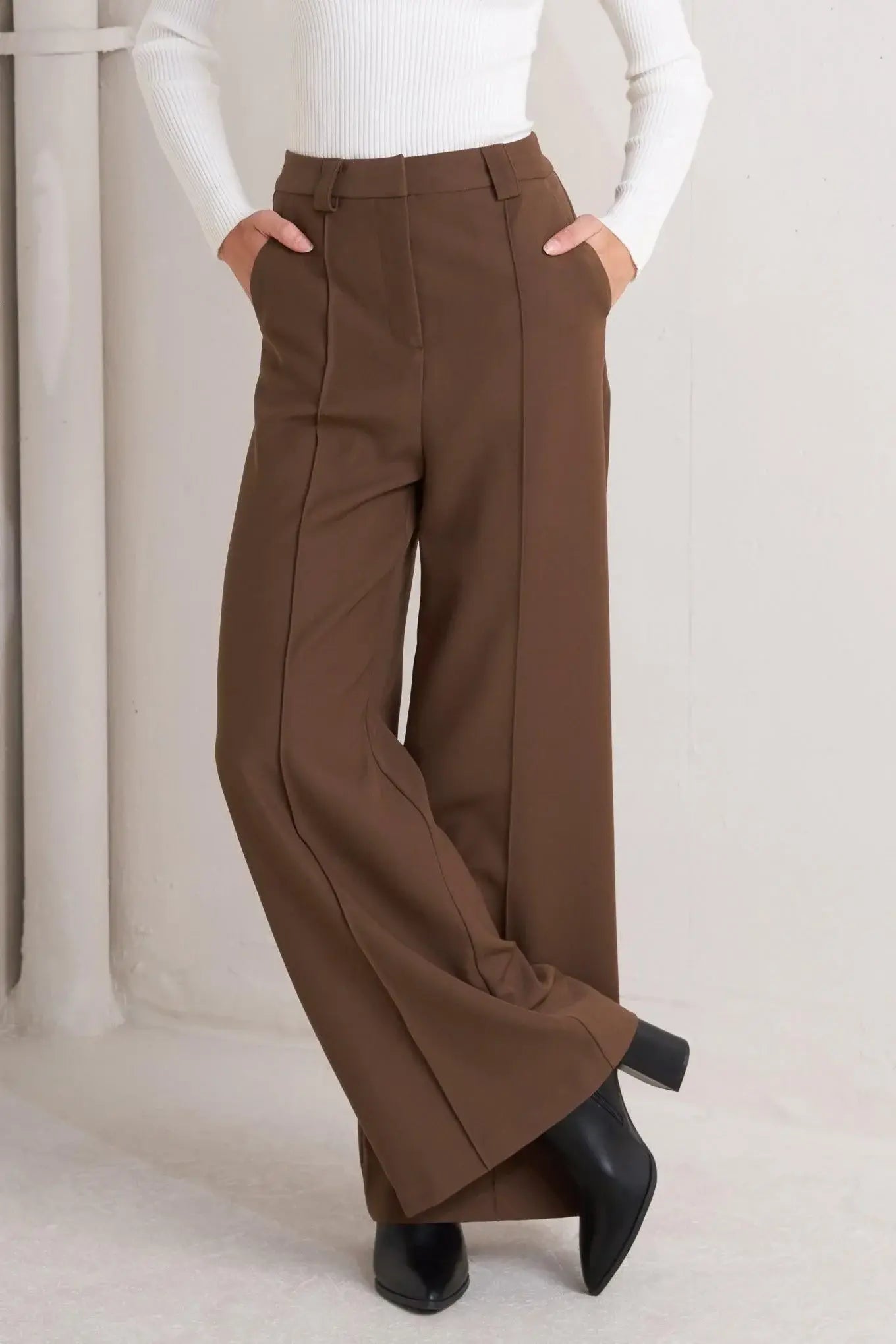 MONDAY FLOW BROWN WOVEN PANTS - Flying Tomato - Flyclothing LLC