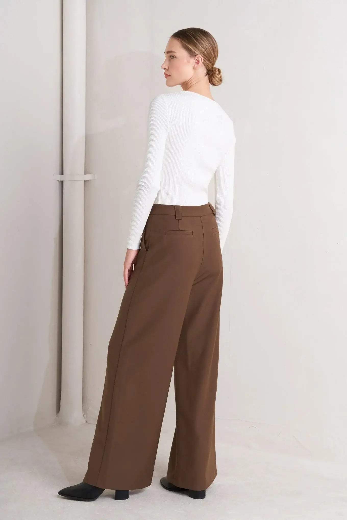 MONDAY FLOW BROWN WOVEN PANTS - Flying Tomato - Flyclothing LLC