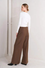 MONDAY FLOW BROWN WOVEN PANTS - Flying Tomato - Flyclothing LLC