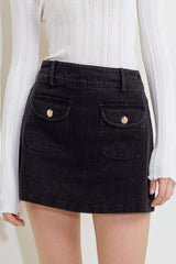 TAILORED FLOW BLACK WOVEN SKORT - Flying Tomato - Flyclothing LLC