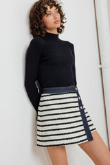 BONJOUR STRIPE WOVEN SKORT - Flying Tomato - Flyclothing LLC
