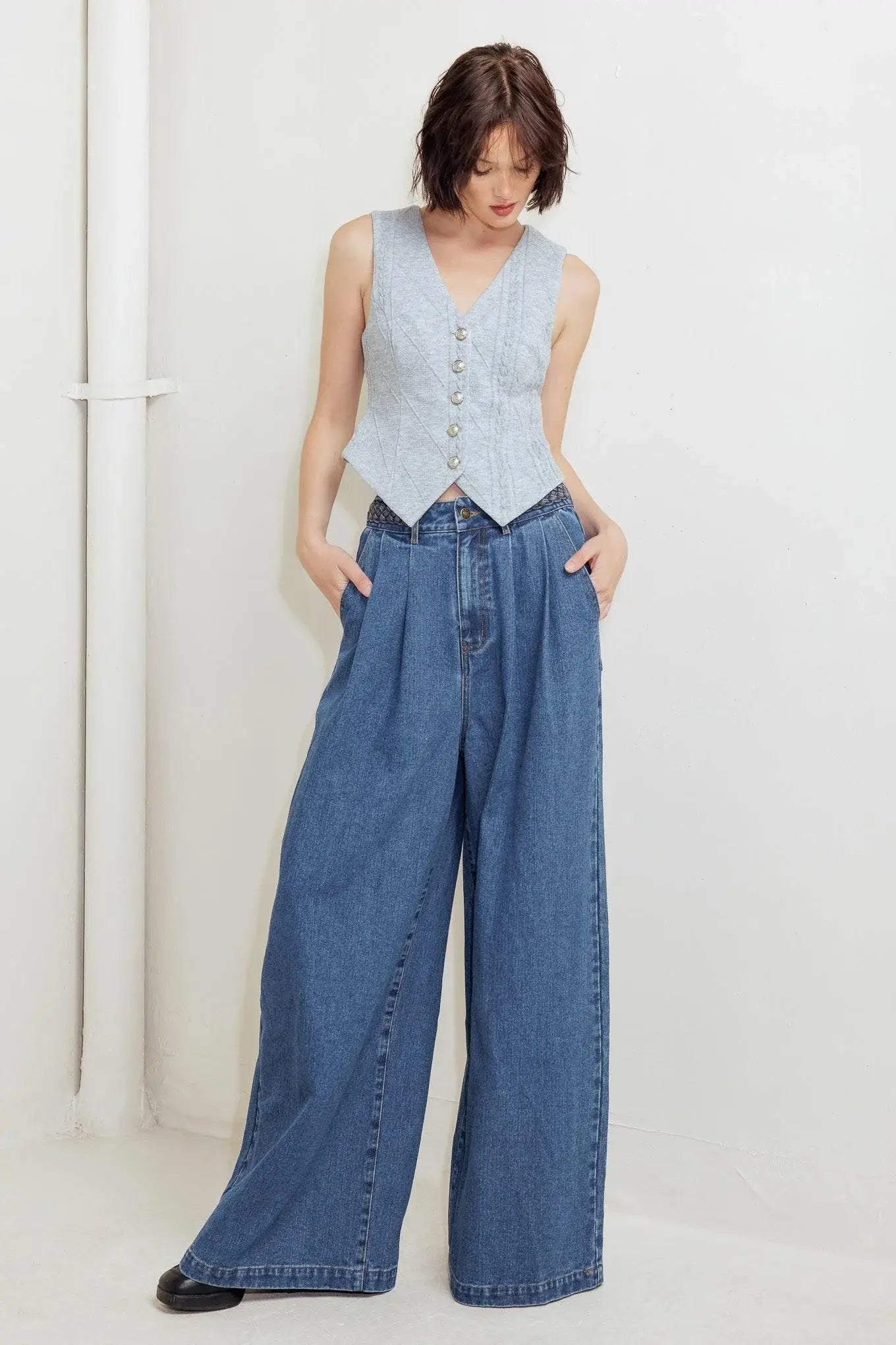 WESTERN RIVET DENIM PANTS - Flying Tomato - Flyclothing LLC