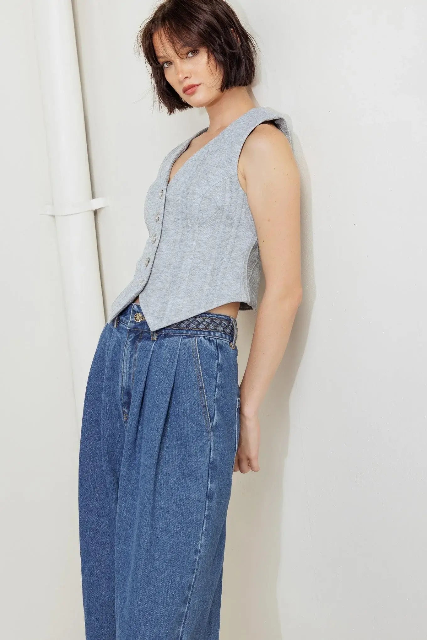WESTERN RIVET DENIM PANTS - Flying Tomato - Flyclothing LLC