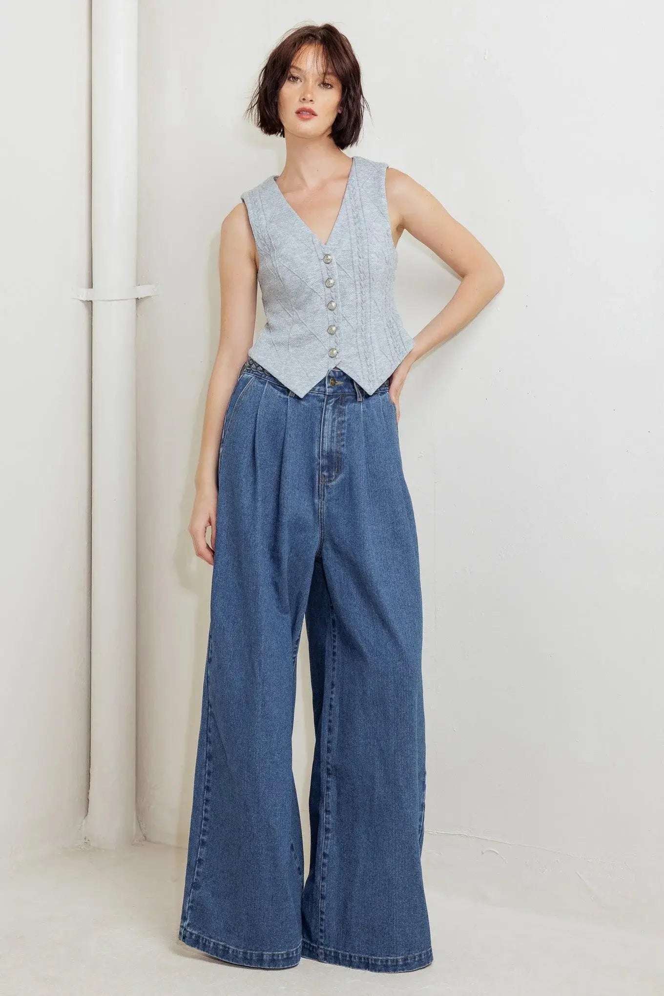 WESTERN RIVET DENIM PANTS - Flying Tomato - Flyclothing LLC
