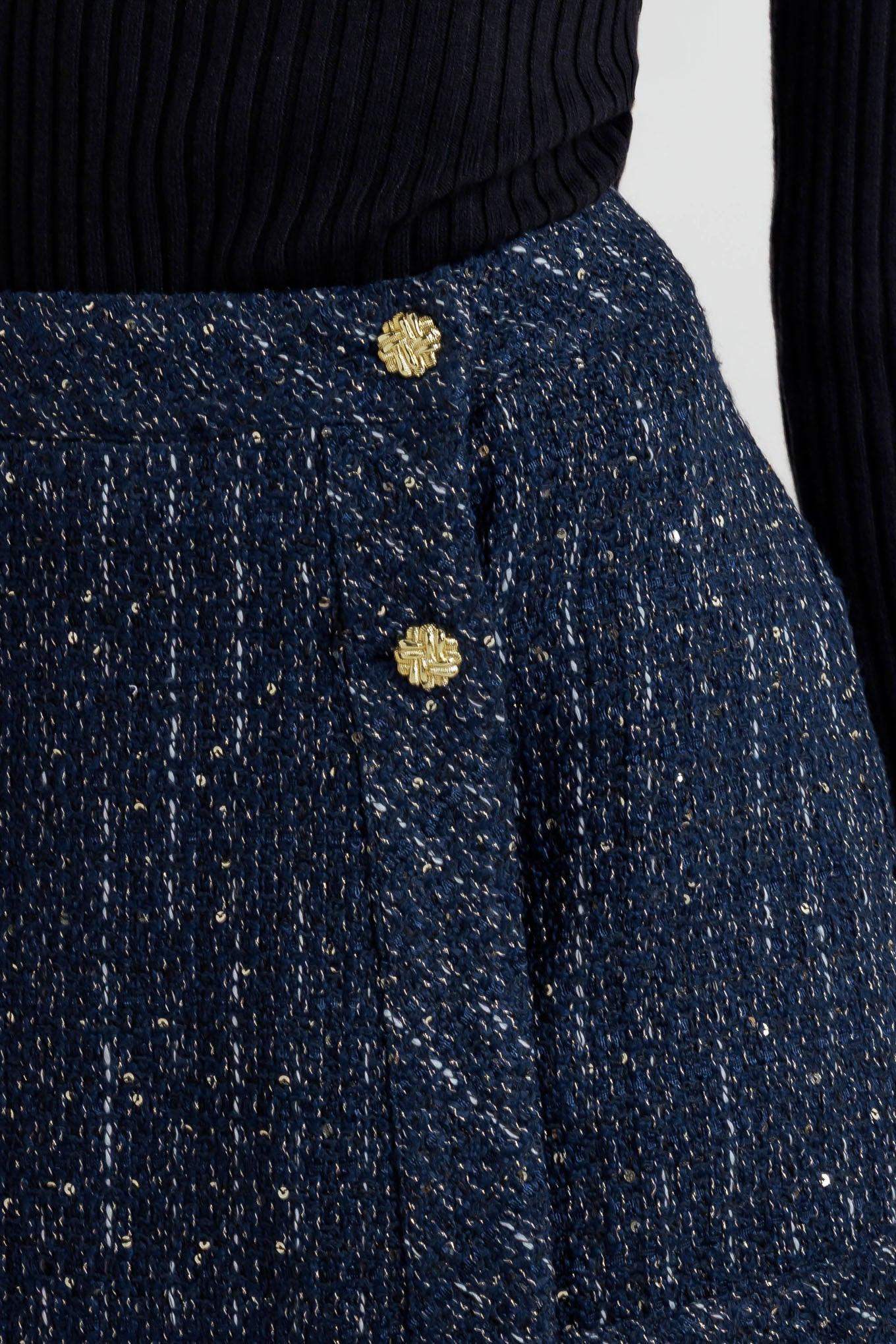 PARISIAN NAVY TWEED SKORT - Flying Tomato - Flyclothing LLC