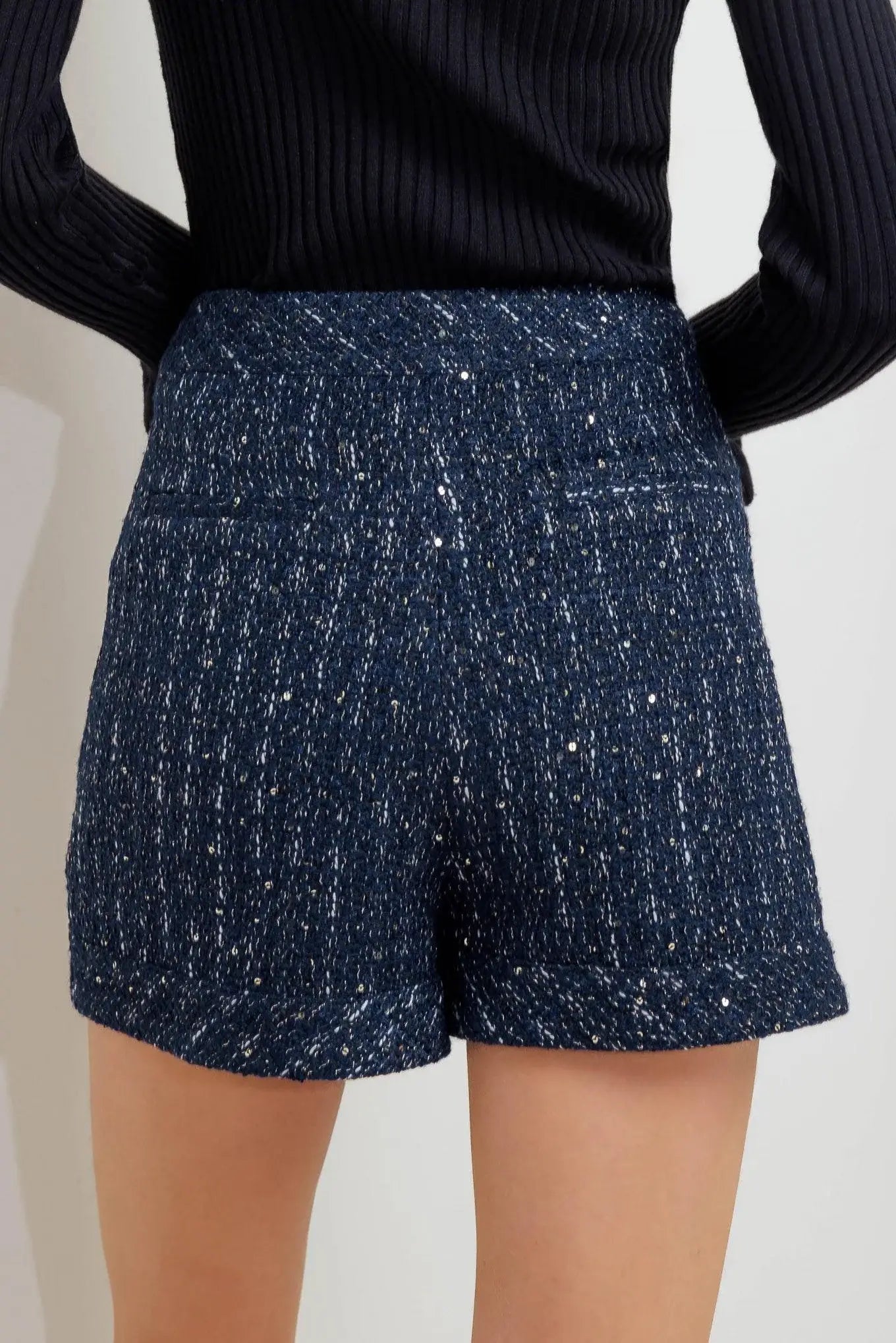 PARISIAN NAVY TWEED SKORT - Flying Tomato - Flyclothing LLC