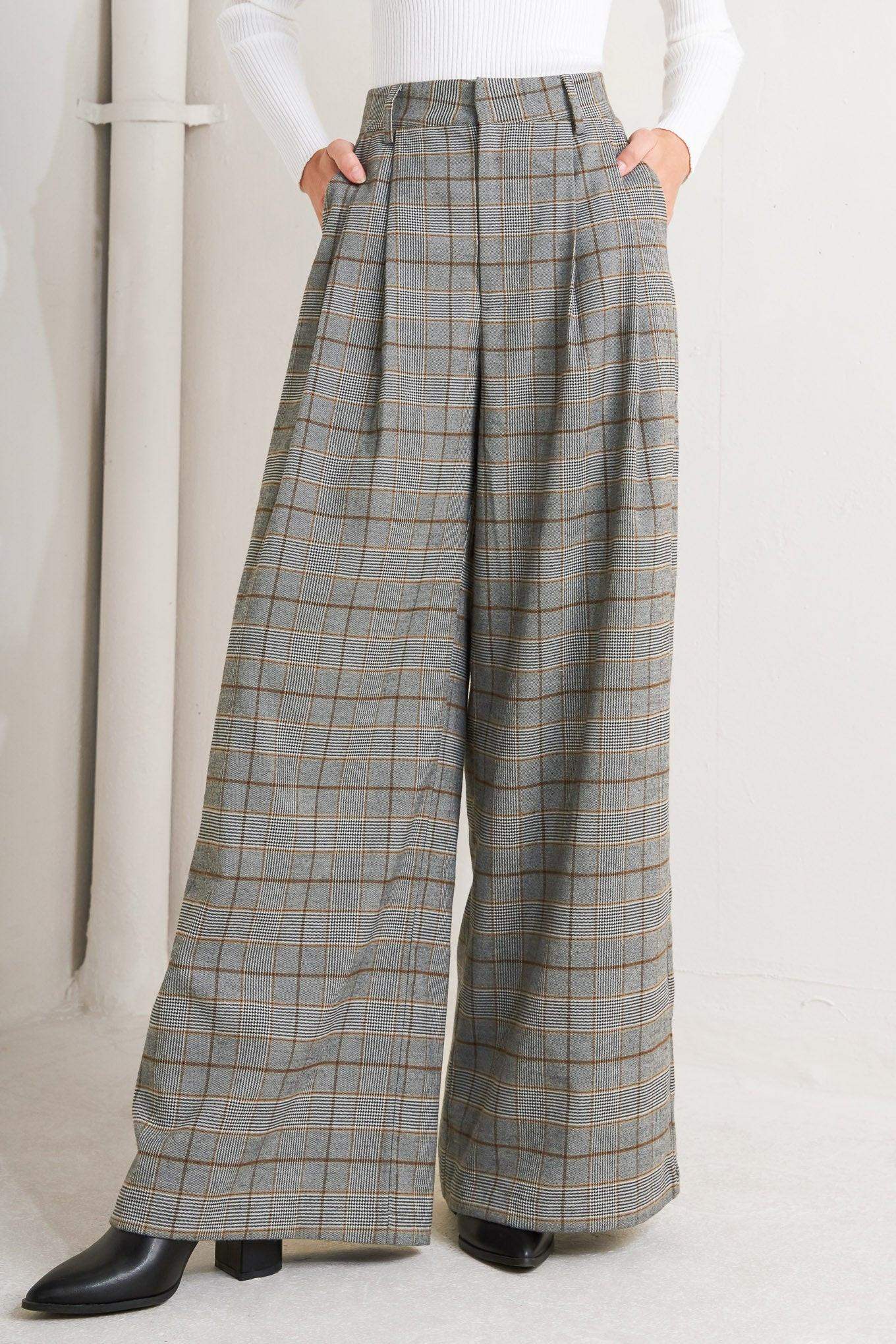 NEW AGE WOVEN PLAID PANTS - Flying Tomato - Flyclothing LLC