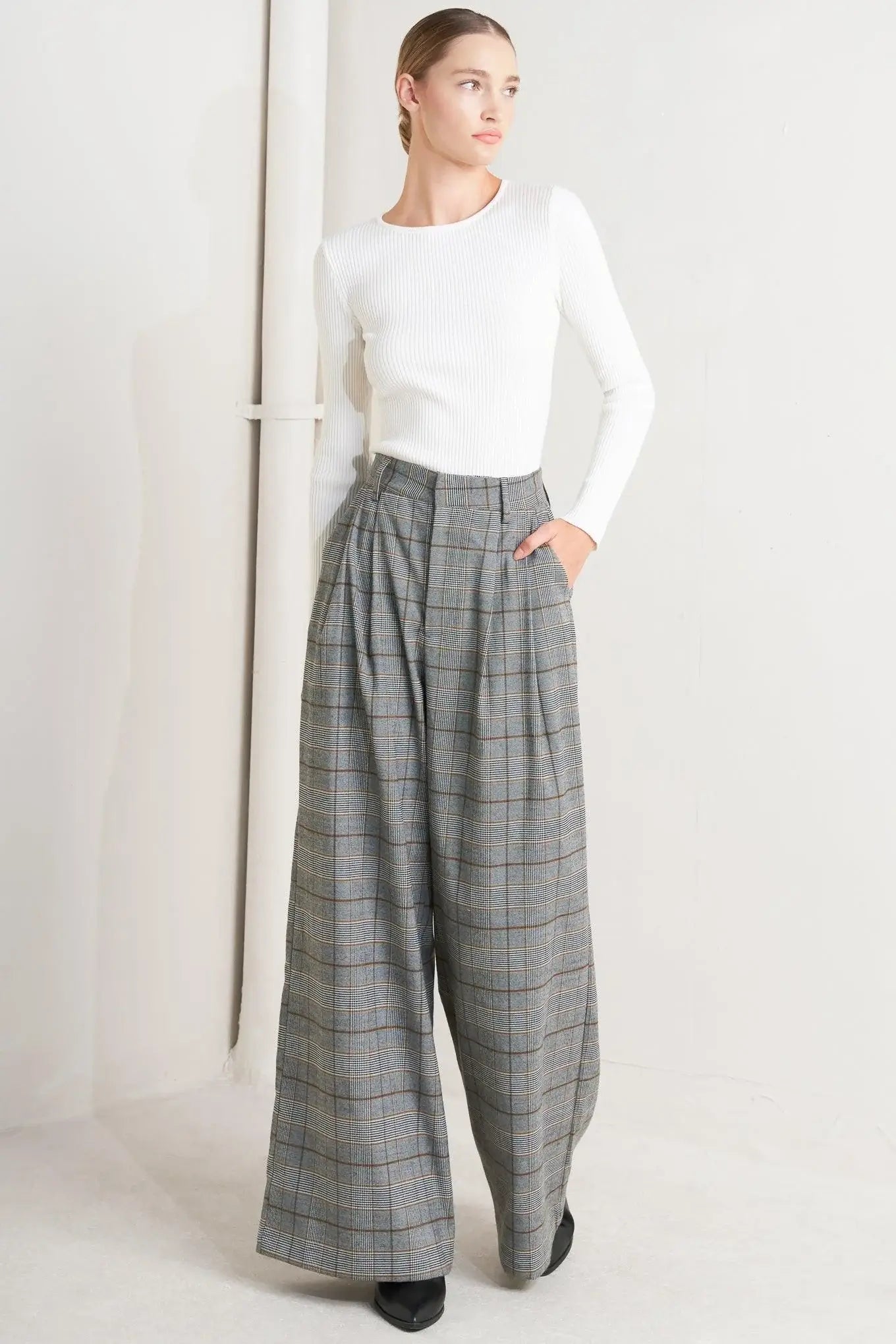 NEW AGE WOVEN PLAID PANTS - Flying Tomato - Flyclothing LLC