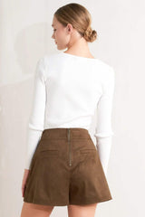 HERITAGE UTILITY FAUX SUEDE SKORT - Flying Tomato - Flyclothing LLC