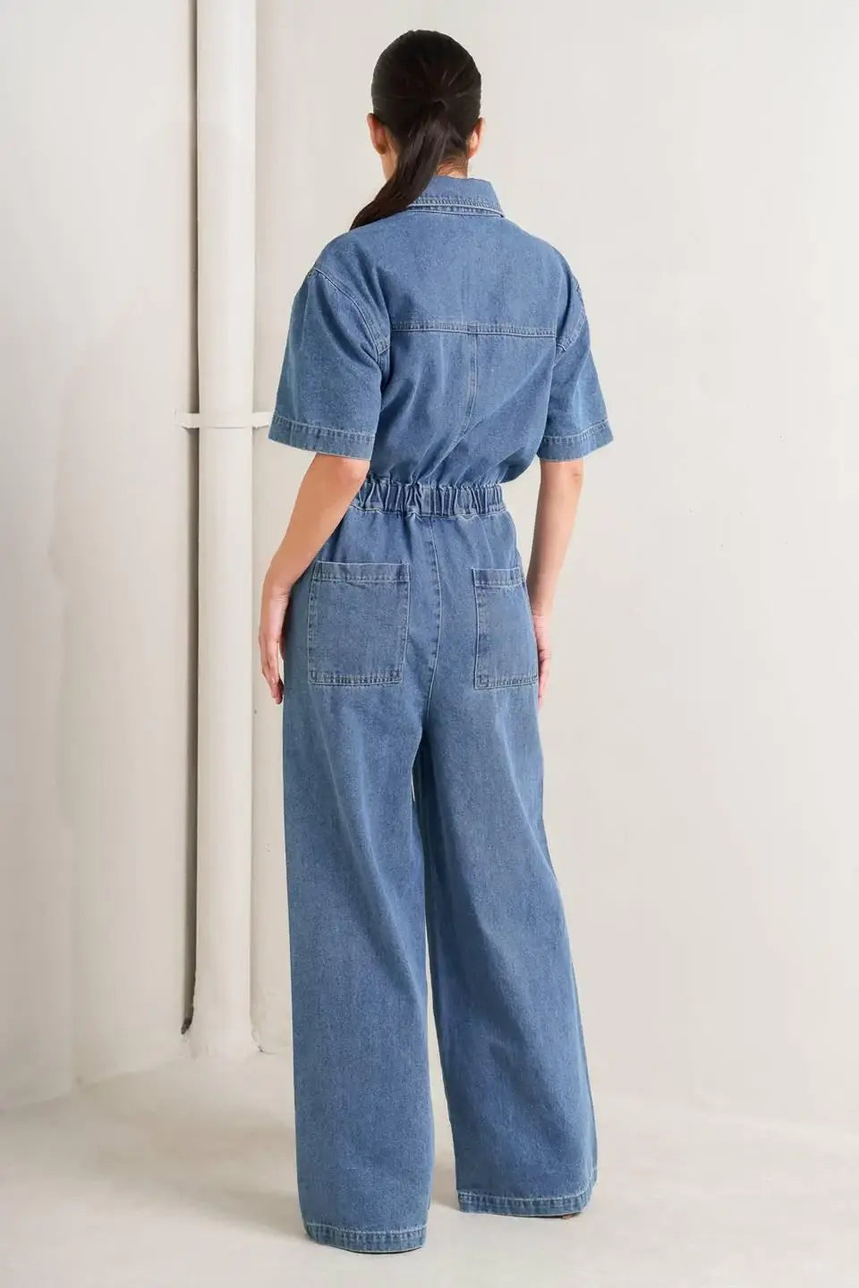 RELAX UTILITY DENIM JUMPSUIT - Flying Tomato - Flyclothing LLC