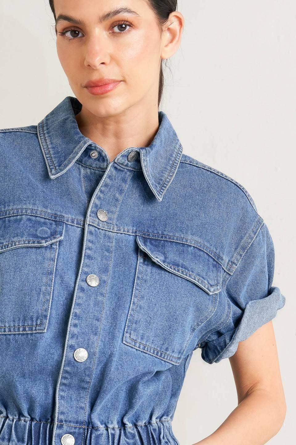 RELAX UTILITY DENIM JUMPSUIT - Flying Tomato - Flyclothing LLC