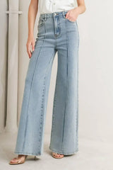 MODERN NEUTRAL DENIM PANTS - Flying Tomato - Flyclothing LLC