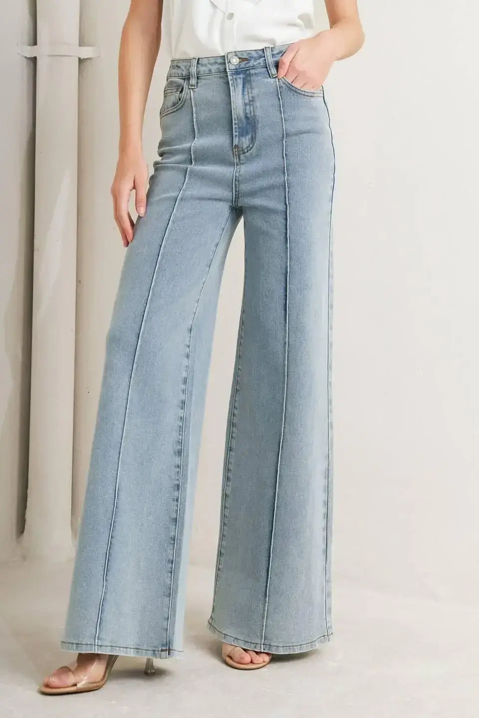 MODERN NEUTRAL DENIM PANTS - Flying Tomato - Flyclothing LLC