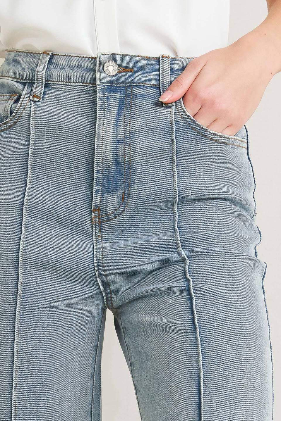 MODERN NEUTRAL DENIM PANTS - Flying Tomato - Flyclothing LLC