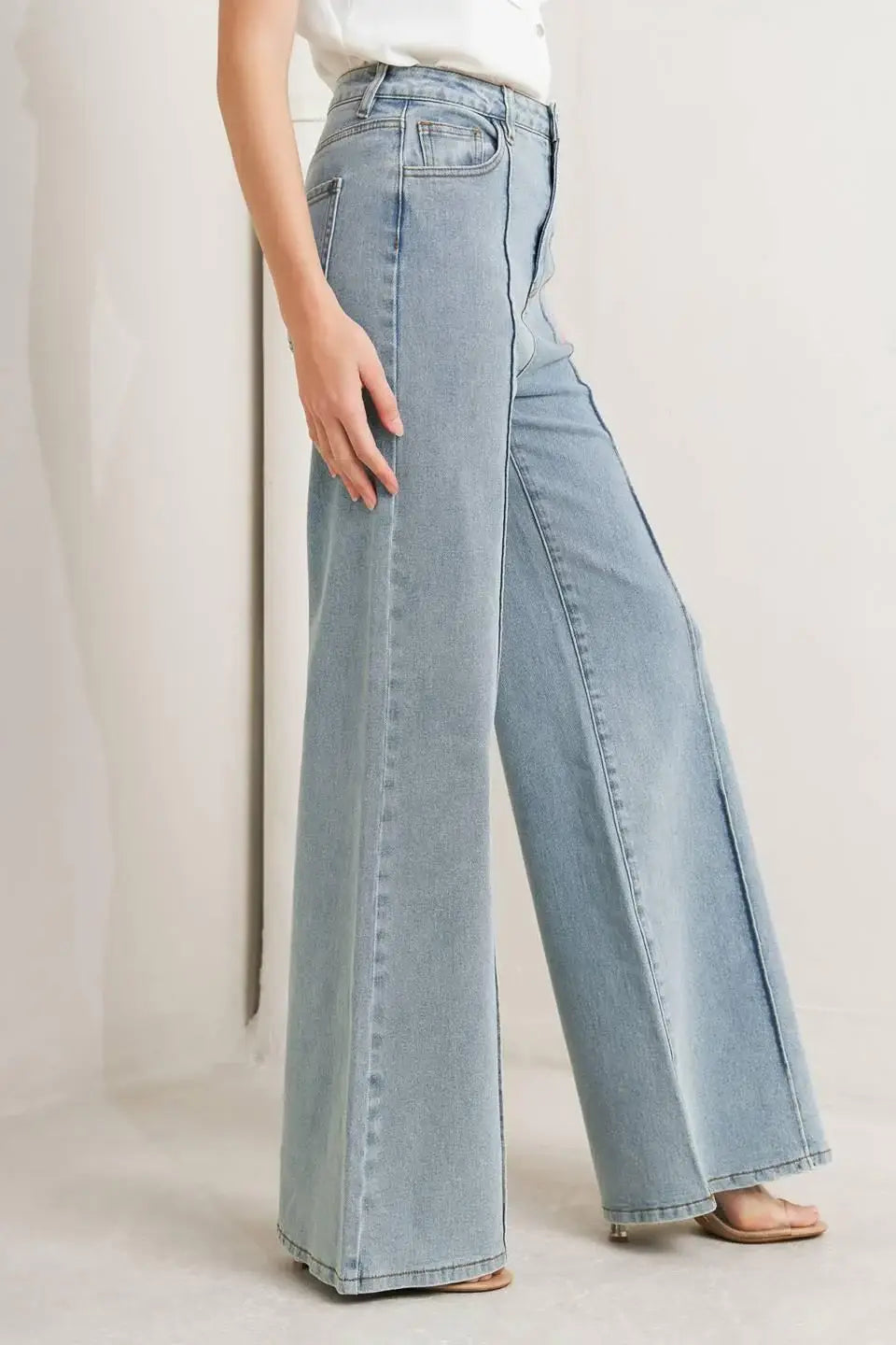 MODERN NEUTRAL DENIM PANTS - Flying Tomato - Flyclothing LLC