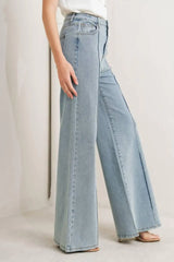 MODERN NEUTRAL DENIM PANTS - Flying Tomato - Flyclothing LLC