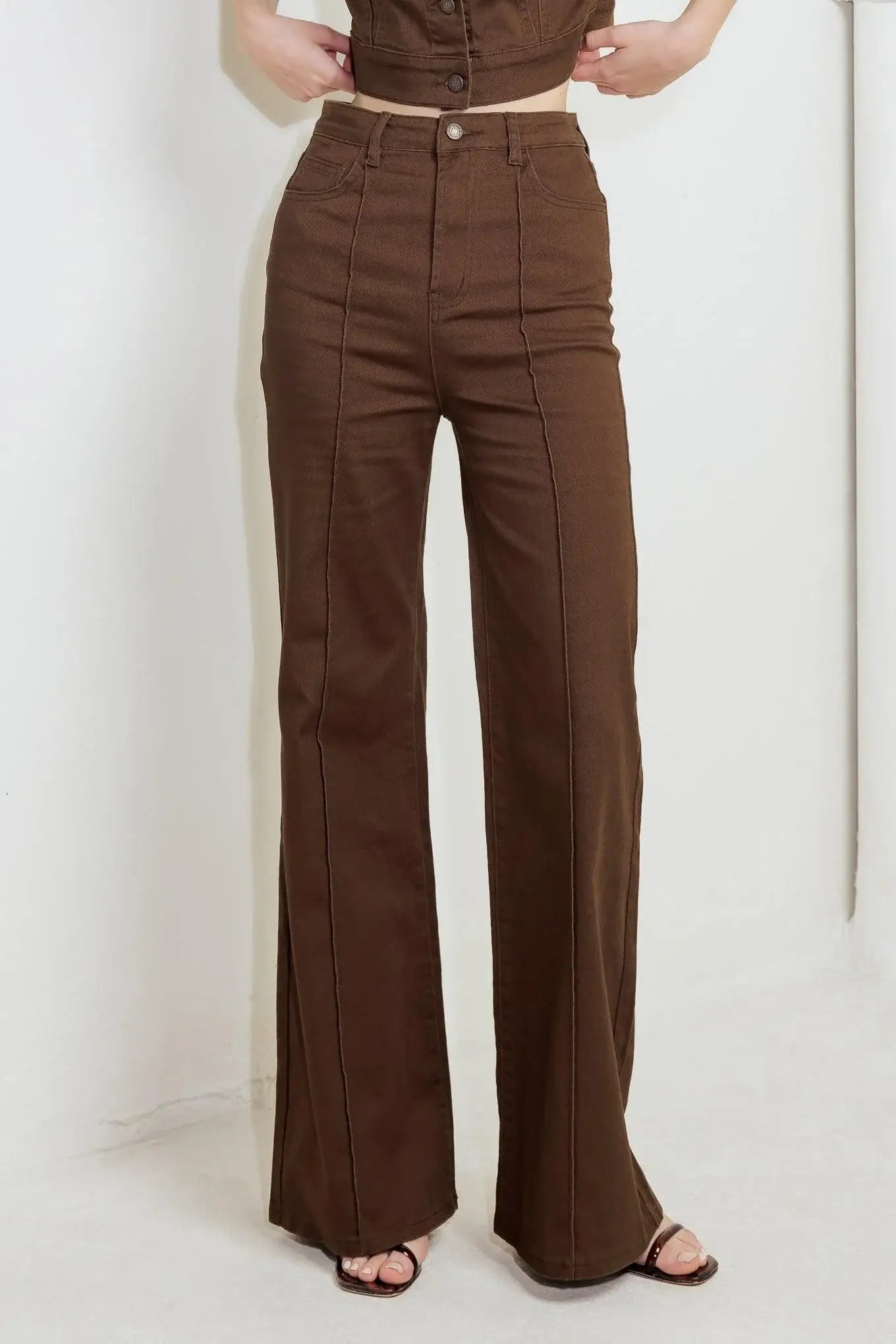 EFFORTLESS EDGE BROWN TWILL PANTS - Flying Tomato - Flyclothing LLC