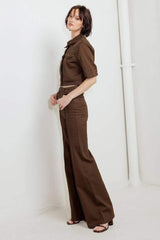 EFFORTLESS EDGE BROWN TWILL PANTS - Flying Tomato - Flyclothing LLC