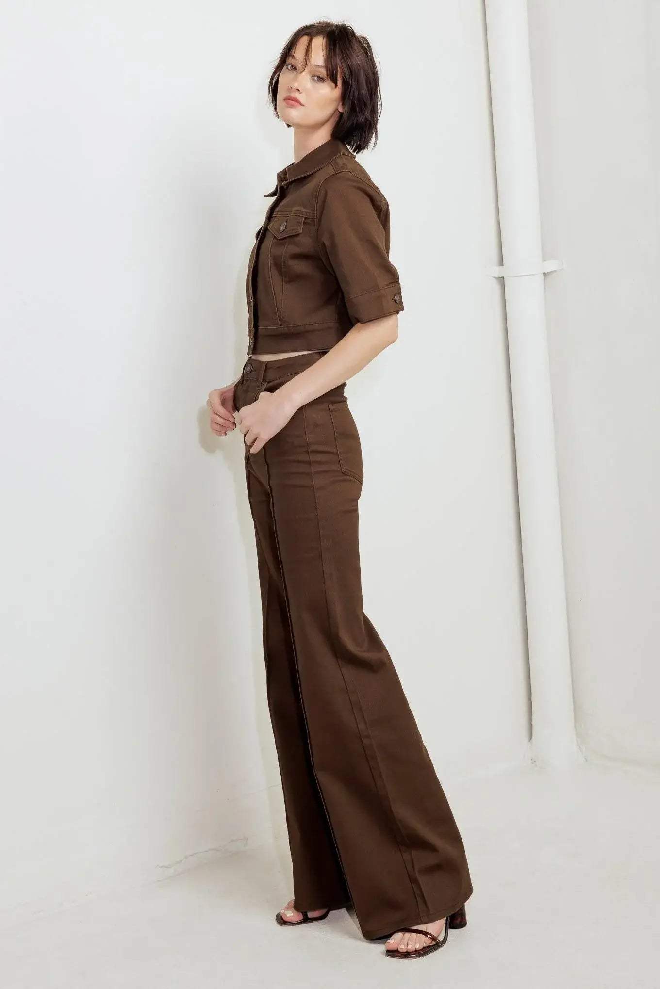 EFFORTLESS EDGE BROWN TWILL PANTS - Flying Tomato - Flyclothing LLC