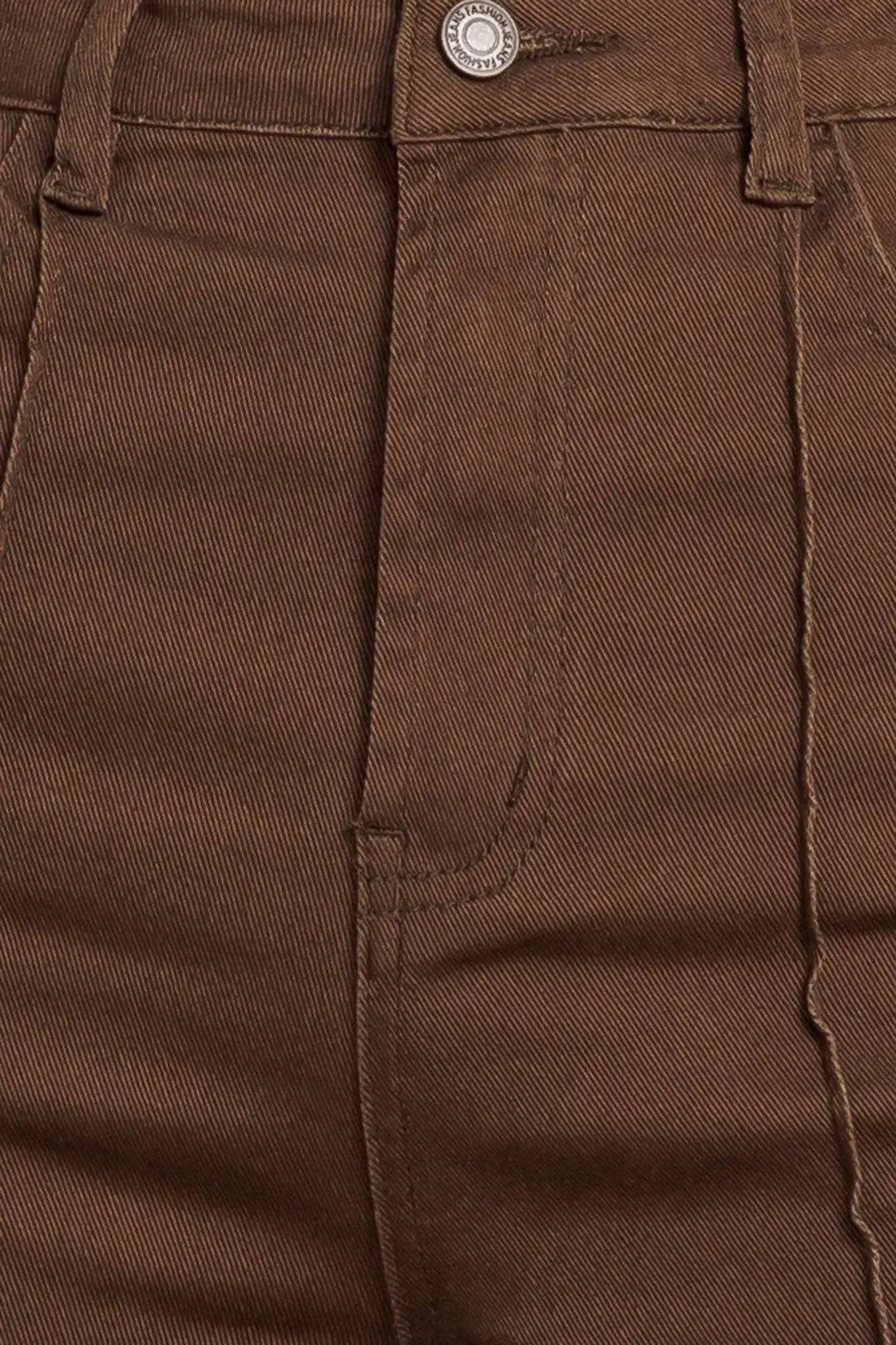 EFFORTLESS EDGE BROWN TWILL PANTS - Flying Tomato - Flyclothing LLC