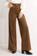 MIDNIGHT MESA STYLE FAUX SUEDE PANTS - Flying Tomato - Flyclothing LLC