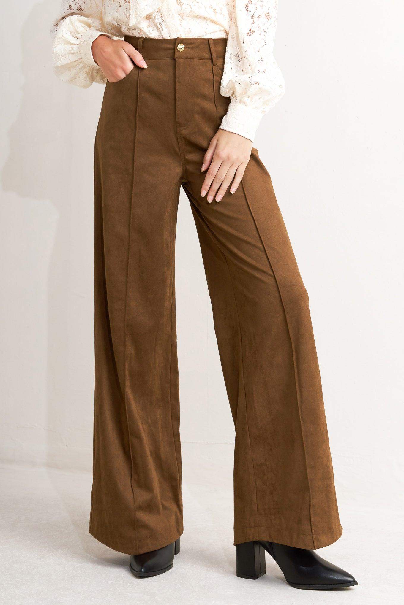 MIDNIGHT MESA STYLE FAUX SUEDE PANTS - Flying Tomato - Flyclothing LLC