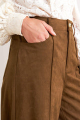 MIDNIGHT MESA STYLE FAUX SUEDE PANTS - Flying Tomato - Flyclothing LLC