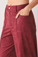MIDNIGHT MESA STYLE FAUX SUEDE PANTS - Flying Tomato - Flyclothing LLC