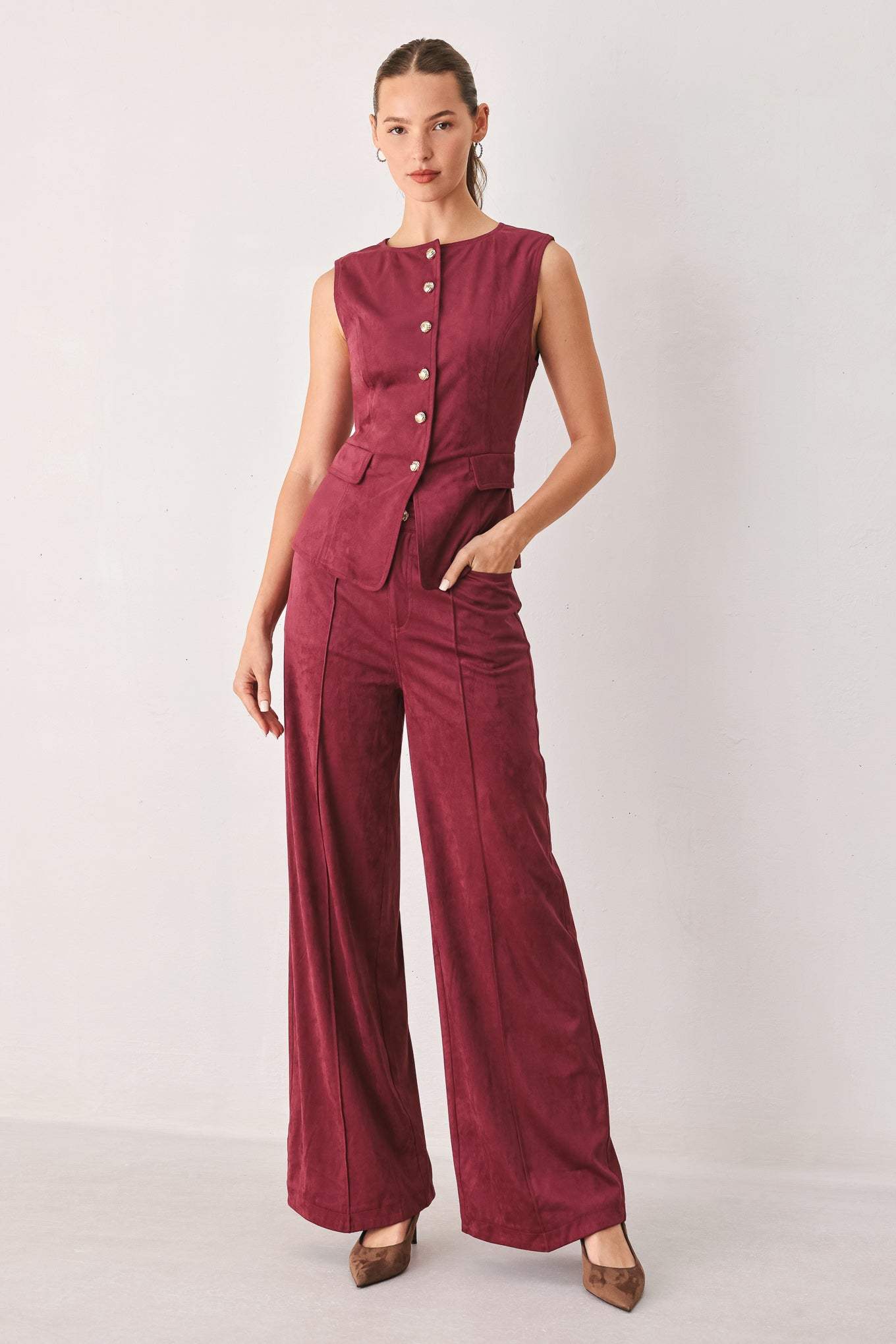MIDNIGHT MESA STYLE FAUX SUEDE PANTS - Flying Tomato - Flyclothing LLC