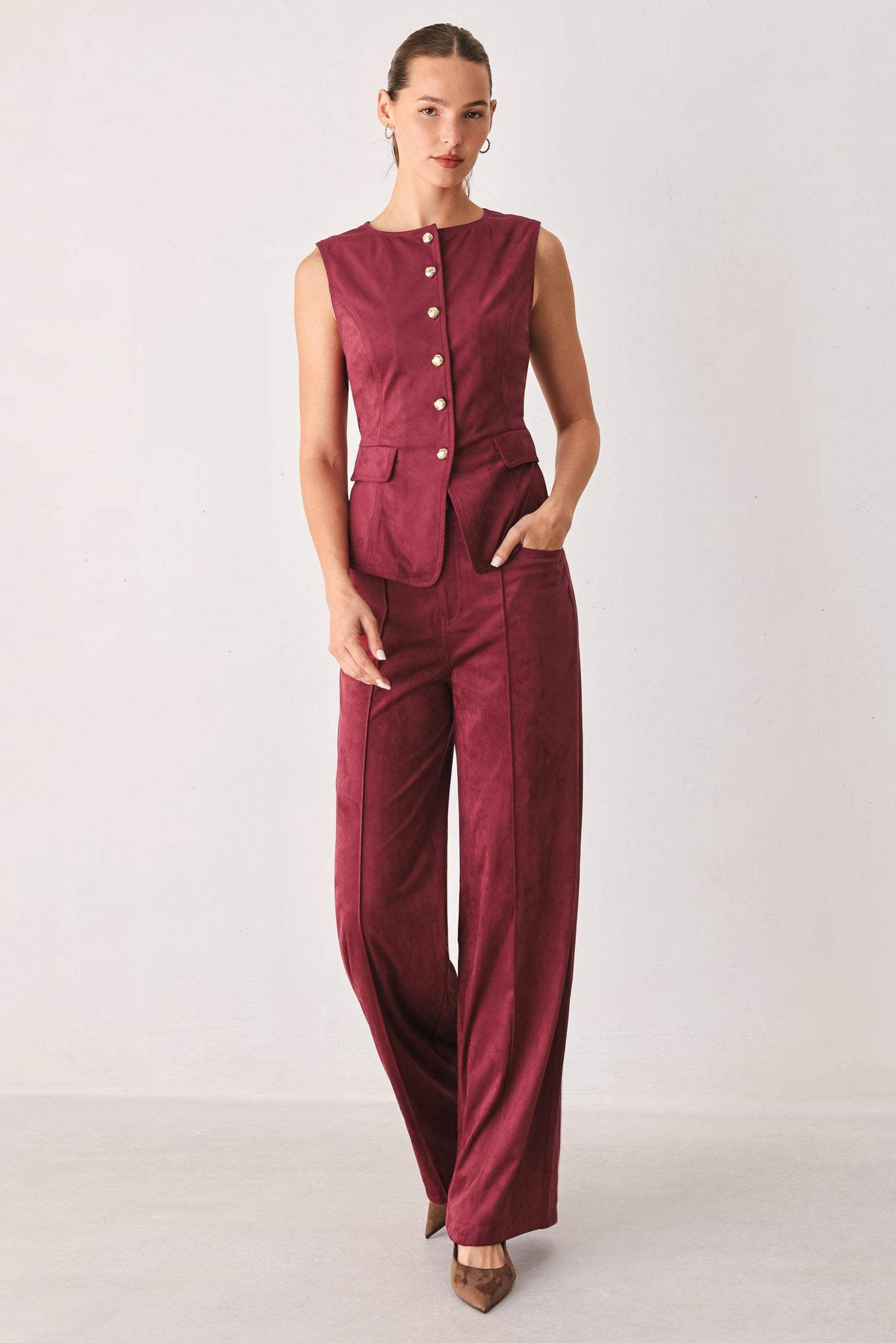 MIDNIGHT MESA STYLE FAUX SUEDE PANTS - Flying Tomato - Flyclothing LLC