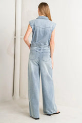 ON MY WAY DENIM JUMPSUIT - Flying Tomato - Flyclothing LLC