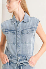 ON MY WAY DENIM JUMPSUIT - Flying Tomato - Flyclothing LLC