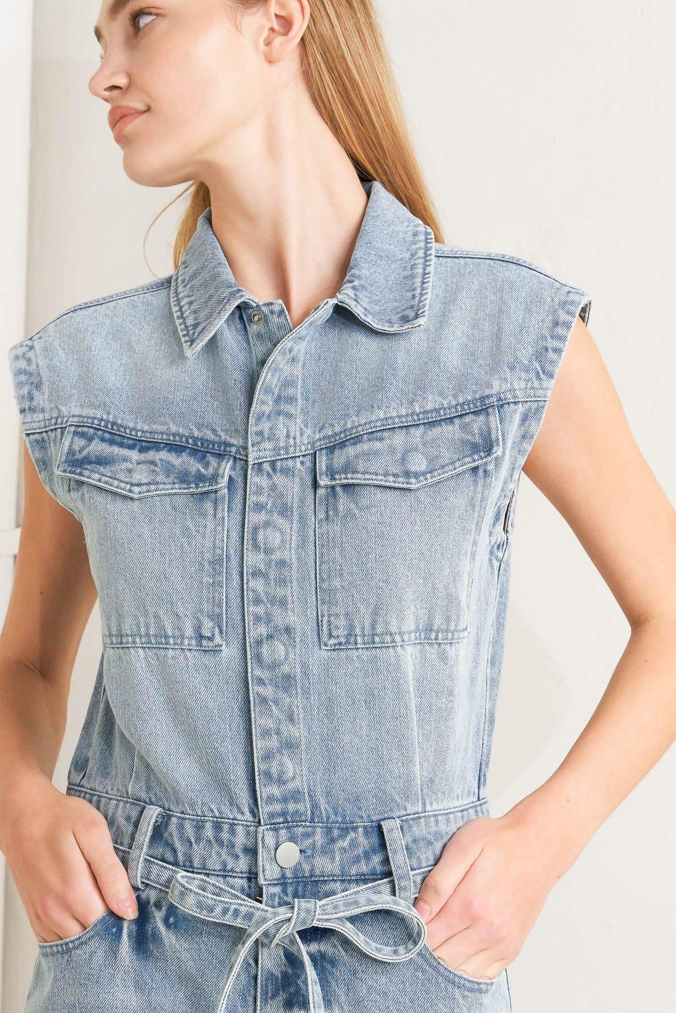 ON MY WAY DENIM JUMPSUIT - Flying Tomato - Flyclothing LLC