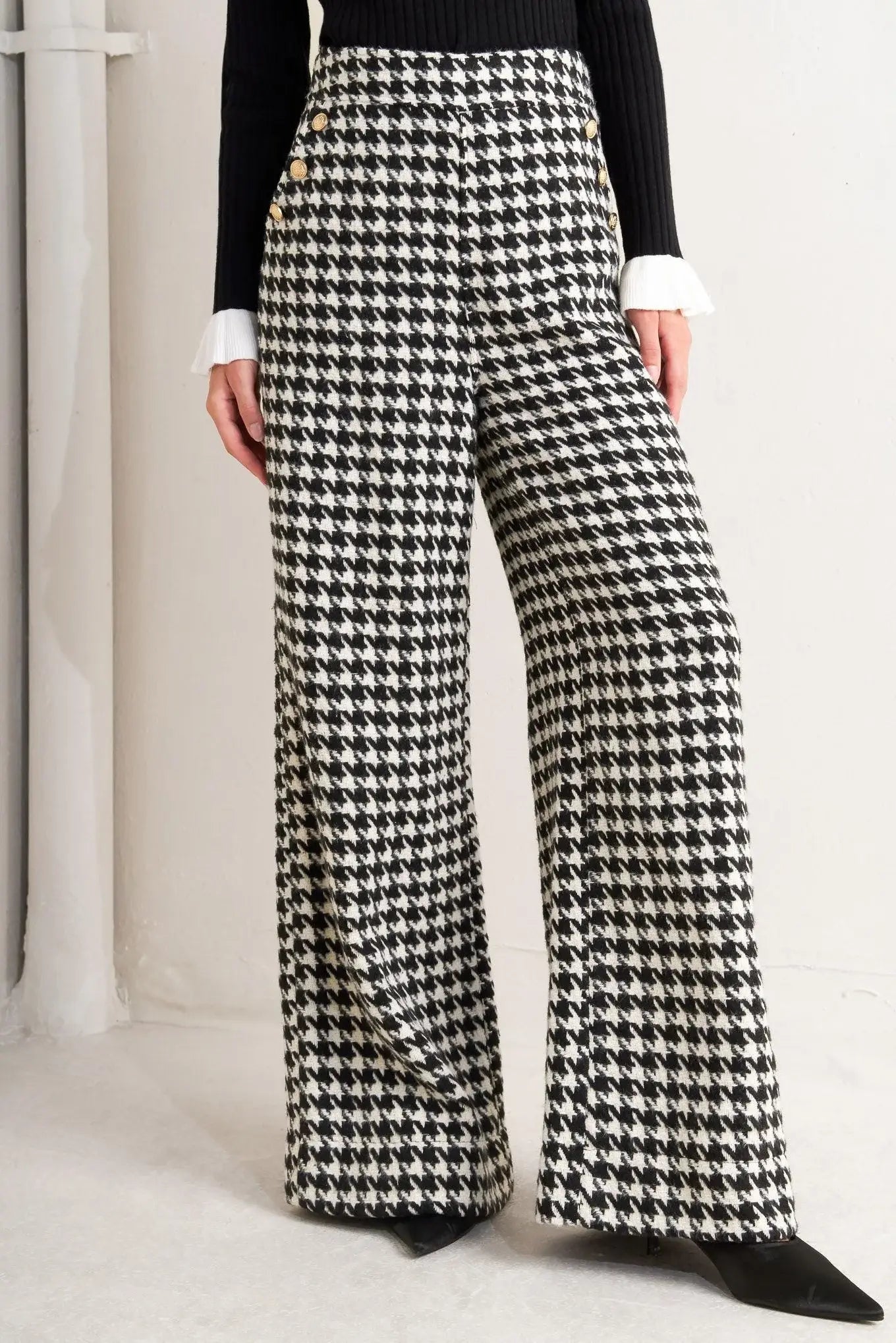 METRO ICON WOVEN HOUNDSTOOTH PANTS - Flying Tomato - Flyclothing LLC