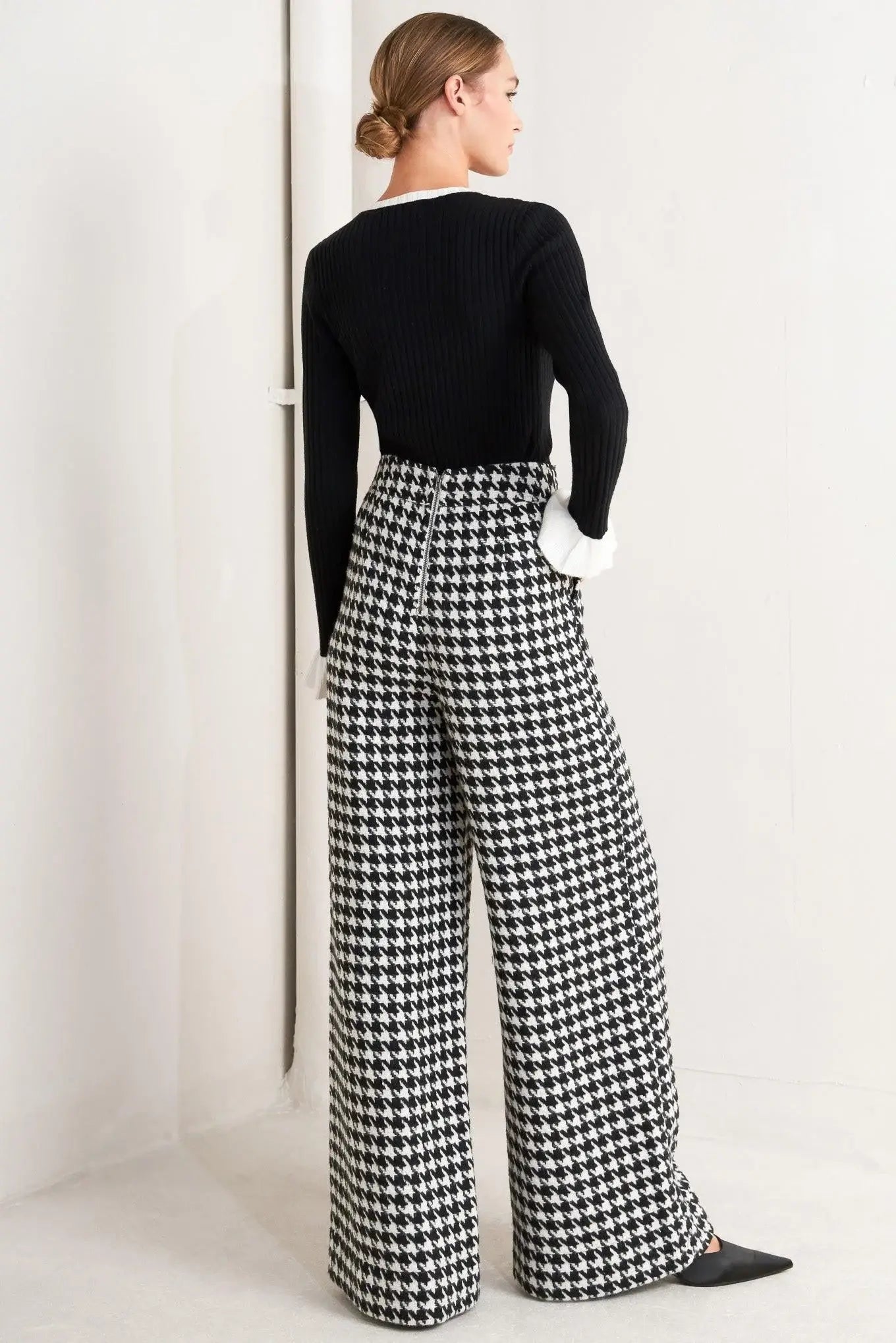 METRO ICON WOVEN HOUNDSTOOTH PANTS - Flying Tomato - Flyclothing LLC