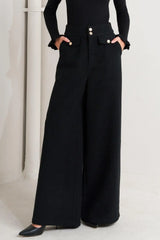 PRESTIGE VOLUME BLACK WOVEN PANTS - Flying Tomato - Flyclothing LLC