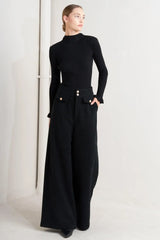 PRESTIGE VOLUME BLACK WOVEN PANTS - Flying Tomato - Flyclothing LLC