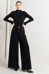 PRESTIGE VOLUME BLACK WOVEN PANTS - Flying Tomato - Flyclothing LLC