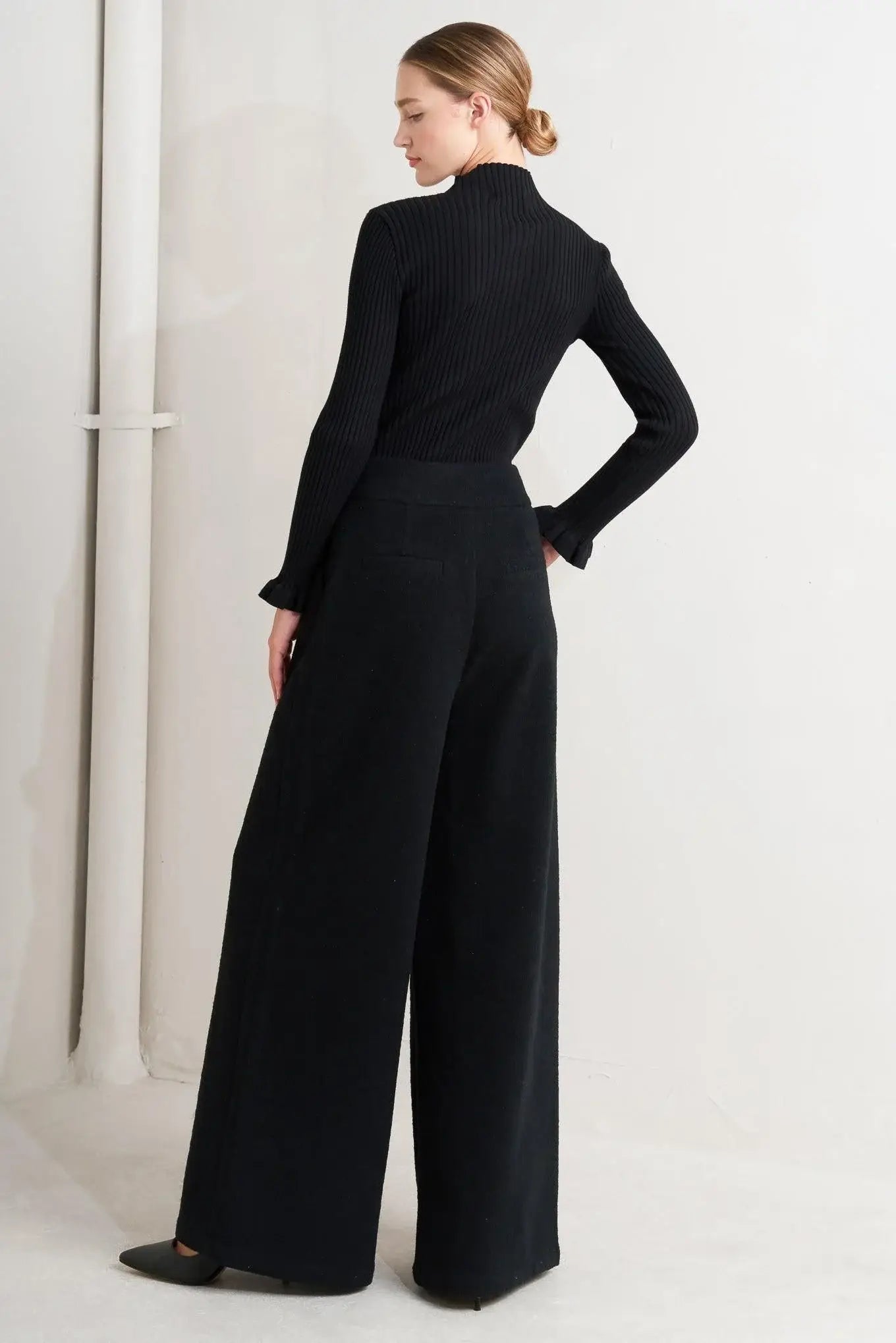 PRESTIGE VOLUME BLACK WOVEN PANTS - Flying Tomato - Flyclothing LLC