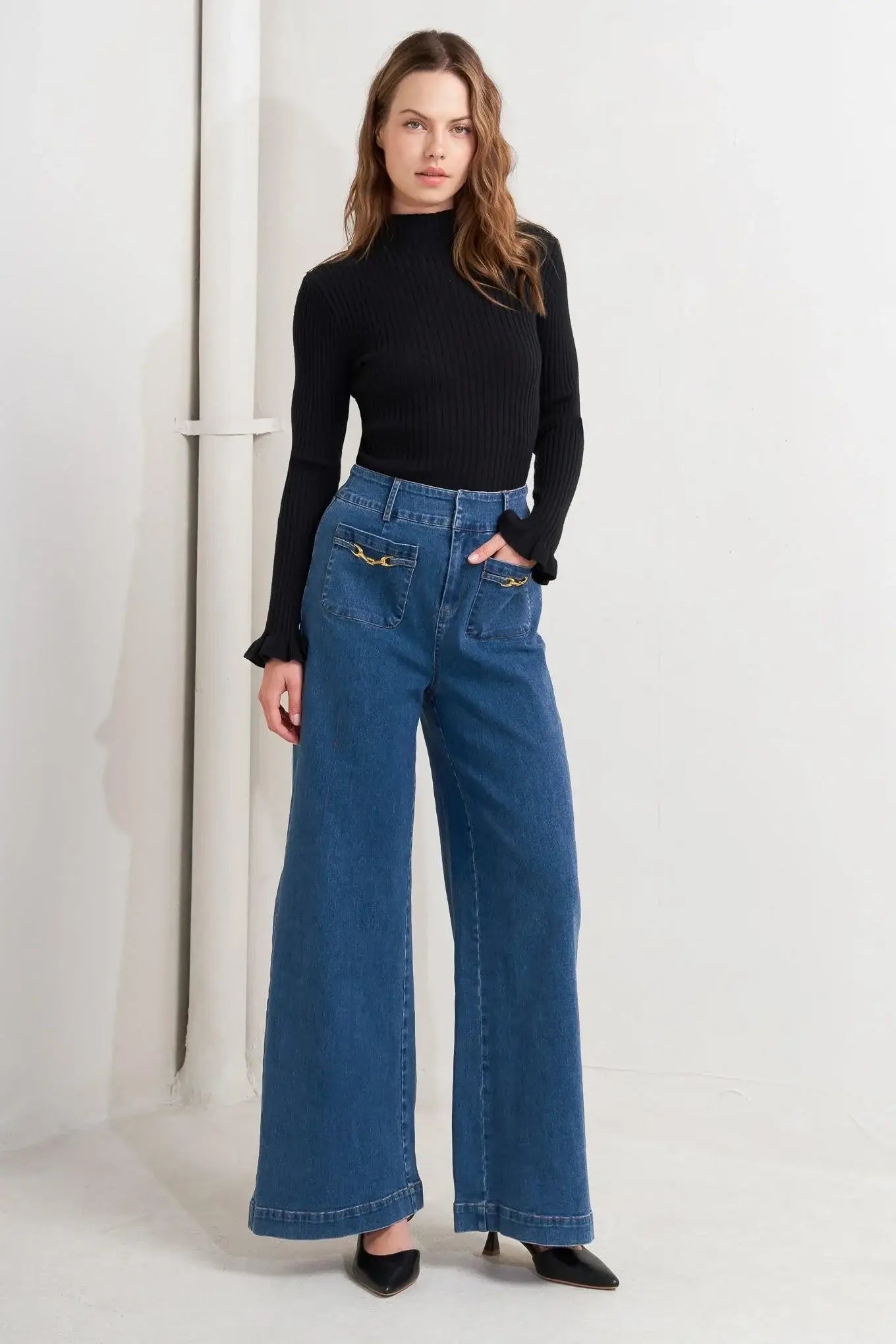 TIMELESS BLUE DENIM PANTS - Flying Tomato - Flyclothing LLC