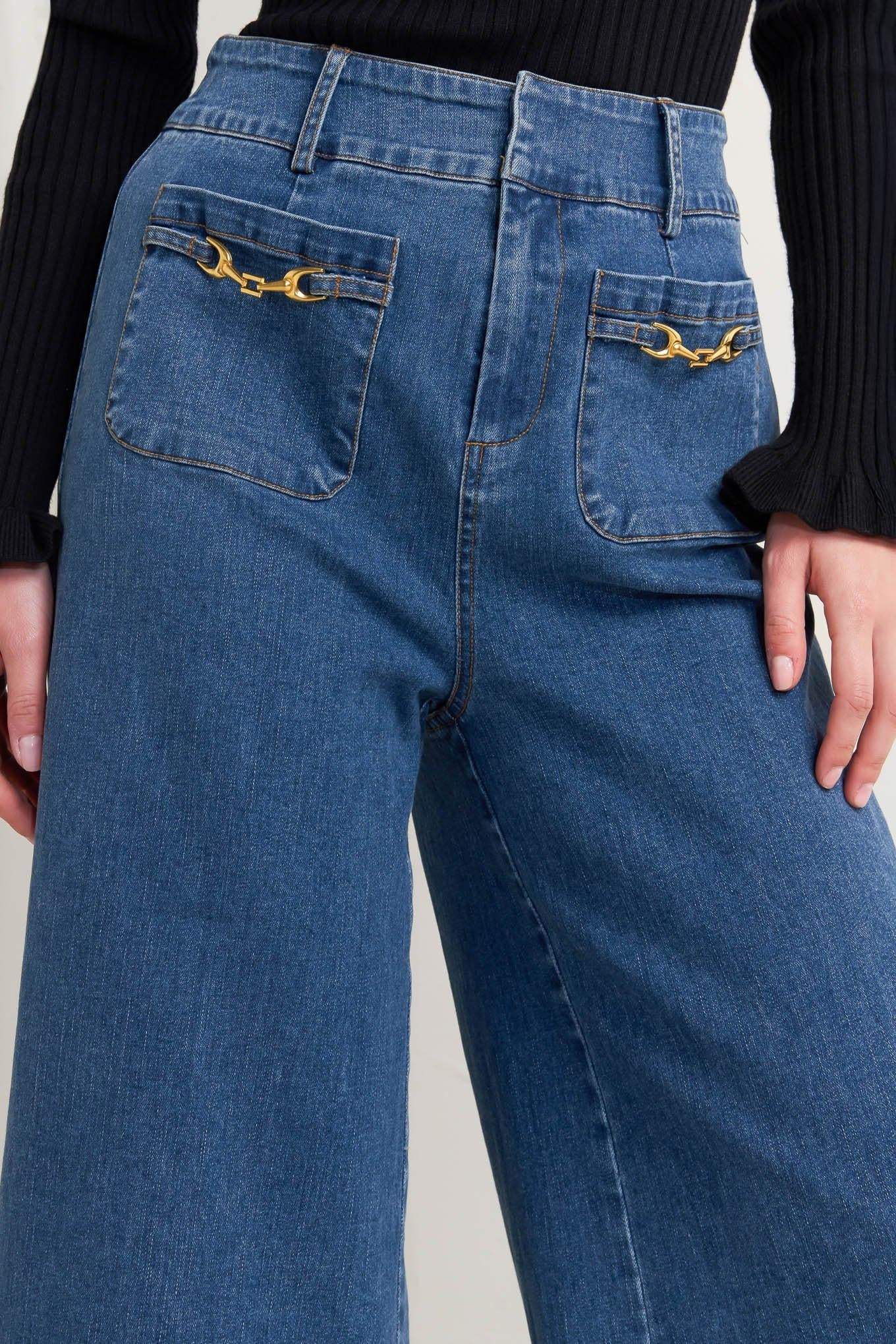 TIMELESS BLUE DENIM PANTS - Flying Tomato - Flyclothing LLC