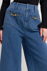 TIMELESS BLUE DENIM PANTS - Flying Tomato - Flyclothing LLC